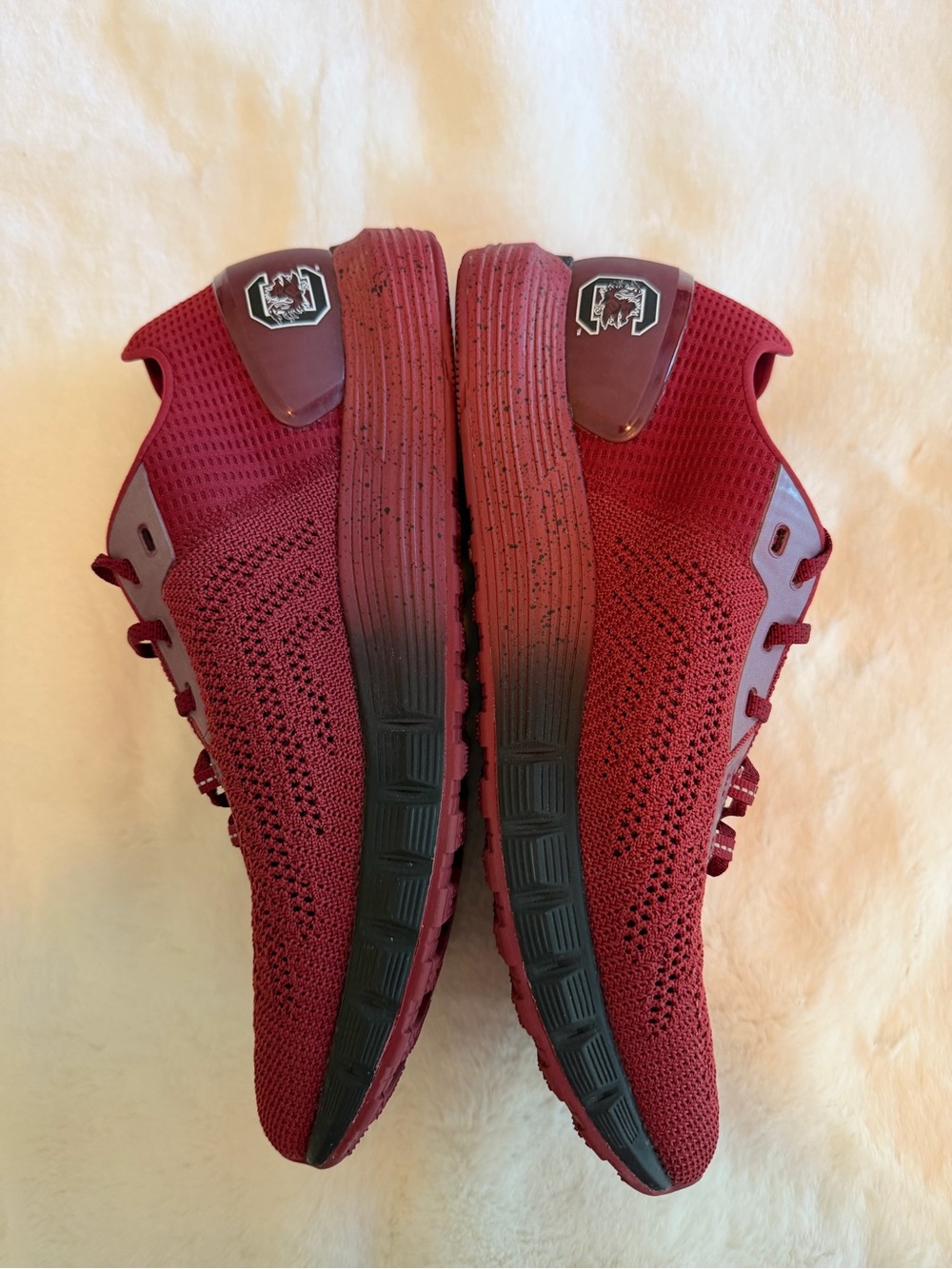 Under Armour Men's Cardinal Red Knit Athletic Trainers with Black Outsole - Picture 3 of 9